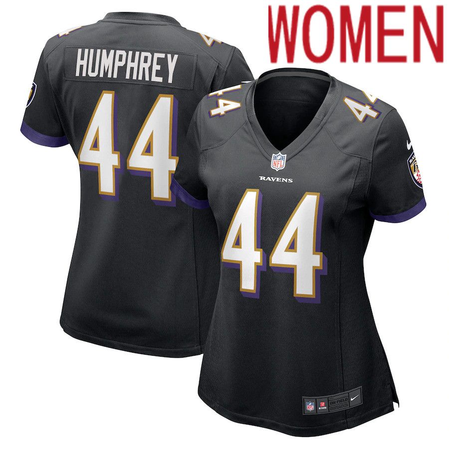 Women Baltimore Ravens #44 Marlon Humphrey Nike Black Game NFL Jersey